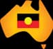Map of Australia with Aboriginal flag